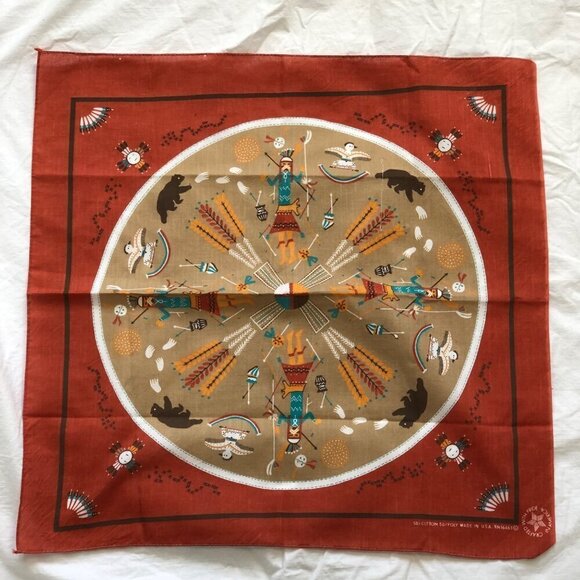 Other - Vtg Bandana Kachina USA North American Southwestern USA